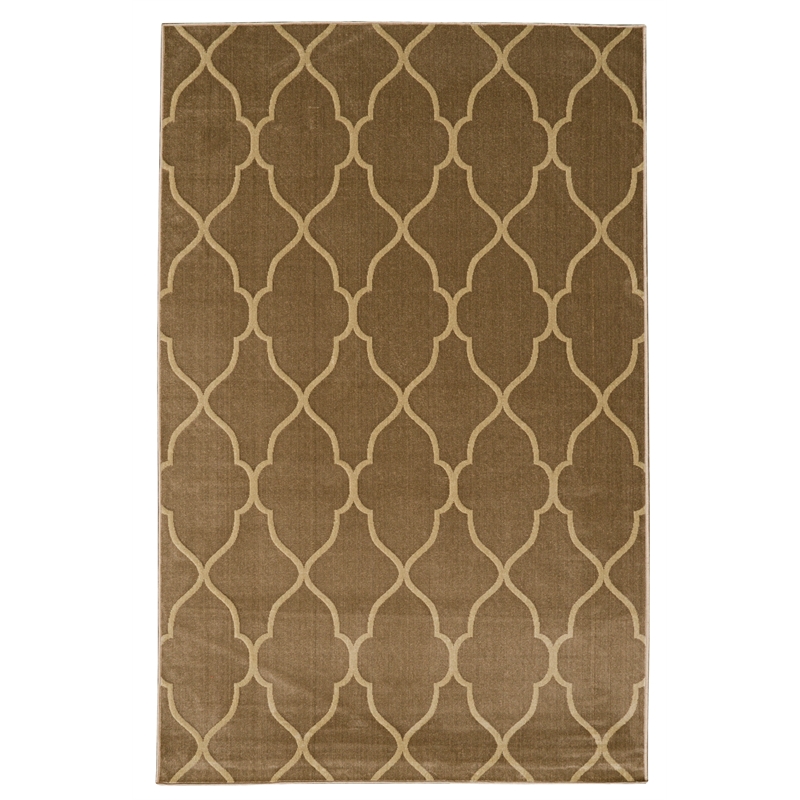 Riverbay Furniture Vintage Polyester 8'x10' Rug in Beige and Sand