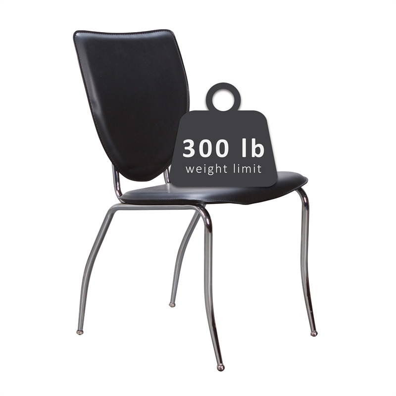 Riverbay Furniture Transitional Metal Stacking Side Chairs Set of Two in Black