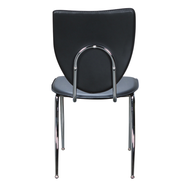 Riverbay Furniture Transitional Metal Stacking Side Chairs Set of Two in Black