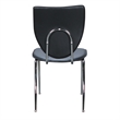 Riverbay Furniture Transitional Metal Stacking Side Chairs Set of Two in Black