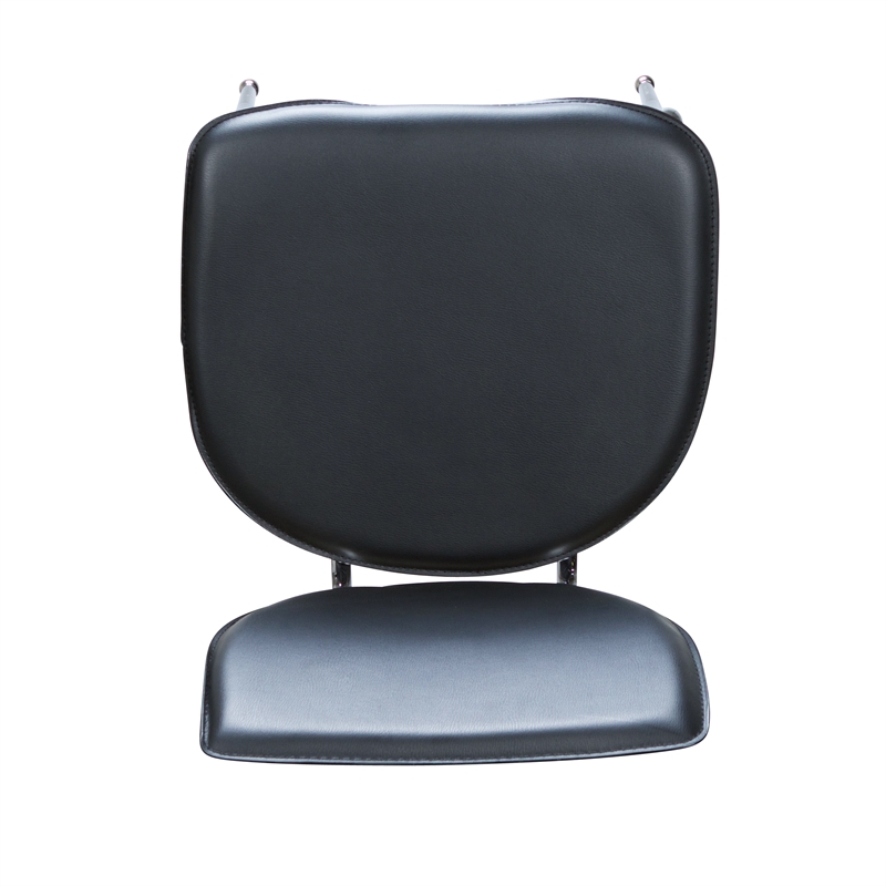 Riverbay Furniture Transitional Metal Stacking Side Chairs Set of Two in Black