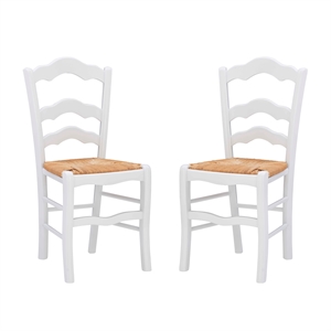 Riverbay Furniture Transitional Wood Set of Two Side Chairs in White