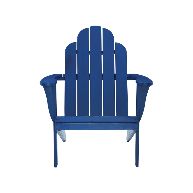 Riverbay Furniture Transitional Wood Outdoor Adirondack Chair in Blue