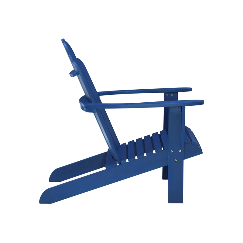Riverbay Furniture Transitional Wood Outdoor Adirondack Chair in Blue
