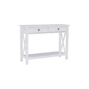 Riverbay Furniture Modern Wood Console Table in Antique White