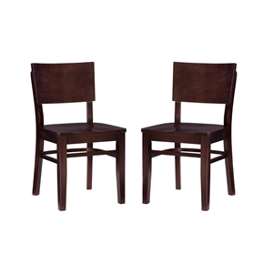 Riverbay Furniture Transitional Wood Set of Two Chairs in Brown