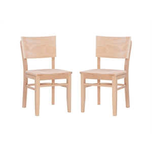 Riverbay Furniture Transitional Wood Set of Two Chairs in Unfinished