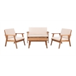 Riverbay Furniture Transitional Acacia Wood Outdoor Chat Set in Natural