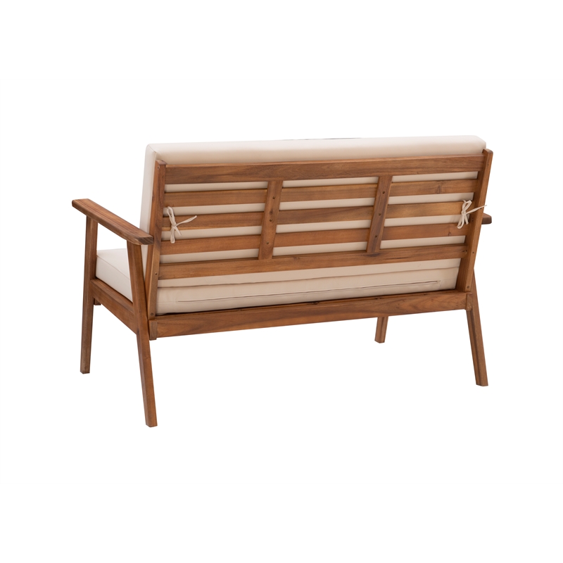 Riverbay Furniture Transitional Acacia Wood Outdoor Chat Set in Natural