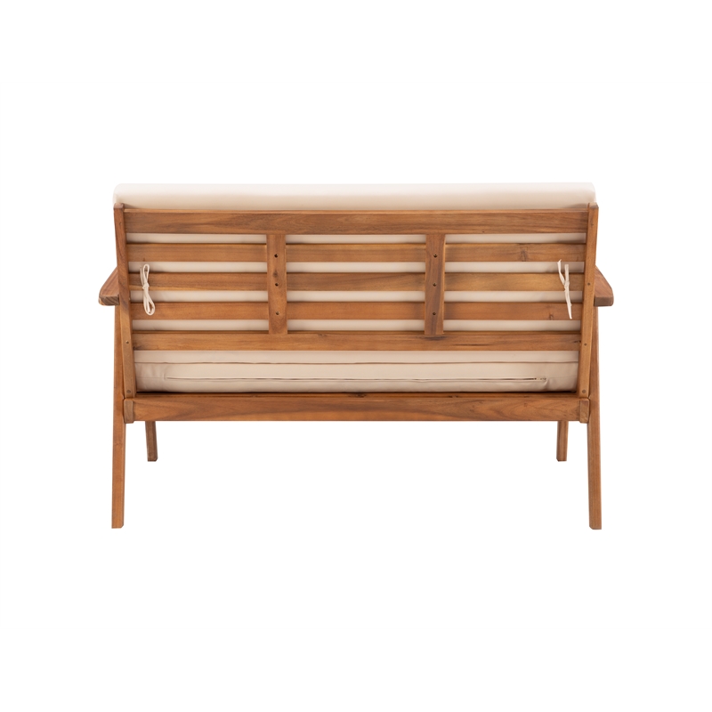 Riverbay Furniture Transitional Acacia Wood Outdoor Chat Set in Natural