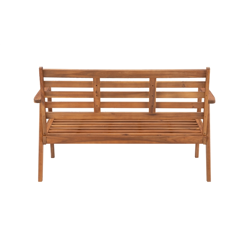 Riverbay Furniture Transitional Acacia Wood Outdoor Chat Set in Natural