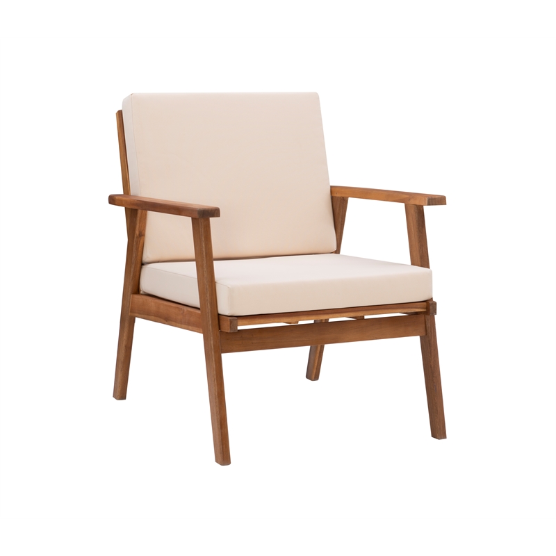 Riverbay Furniture Transitional Acacia Wood Outdoor Chat Set in Natural