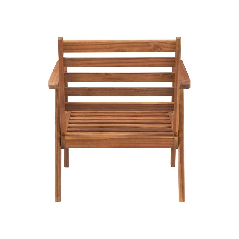Riverbay Furniture Transitional Acacia Wood Outdoor Chat Set in Natural