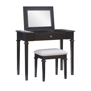 riverbay furniture transitional hardwood vanity in black
