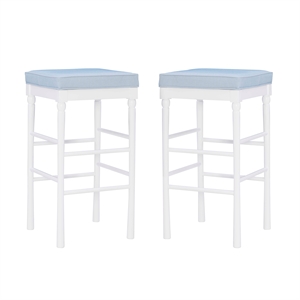 Riverbay Furniture Transitional Wood Set of Two Barstools in White