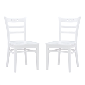 Riverbay Furniture Transitional Solid Wood Set of Two Chairs in White