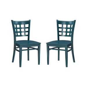 Riverbay Furniture Farmhouse Beech Wood Set of Two Side Chairs in Green