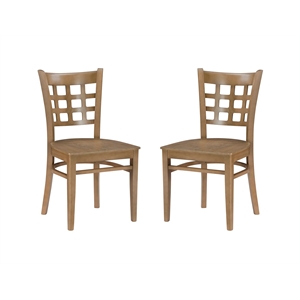 Riverbay Furniture Farmhouse Beech Wood Set of Two Side Chairs in Natural