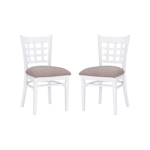 Riverbay Furniture Beech Wood Upholstered Set of Two Side Chairs in White