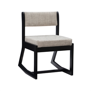 Riverbay Furniture Solid Wood Upholstered Two Position Sled Base Chair in Black