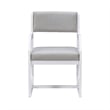 Riverbay Furniture Solid Wood Upholstered Two Position Sled Base Chair in White