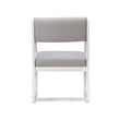 Riverbay Furniture Solid Wood Upholstered Two Position Sled Base Chair in White
