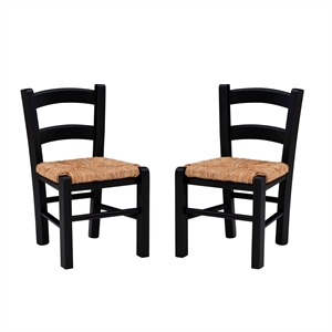riverbay furniture transitional wood kids set of two chairs in black