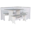 Riverbay Furniture Coastal Wood Corner Dining Nook in Gray