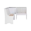 Riverbay Furniture Coastal Wood Corner Dining Nook in Gray