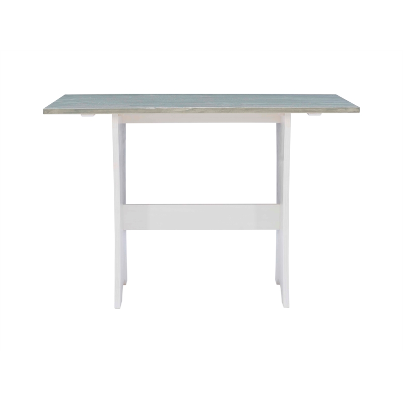 Riverbay Furniture Coastal Wood Corner Dining Nook in Gray
