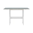 Riverbay Furniture Coastal Wood Corner Dining Nook in Gray