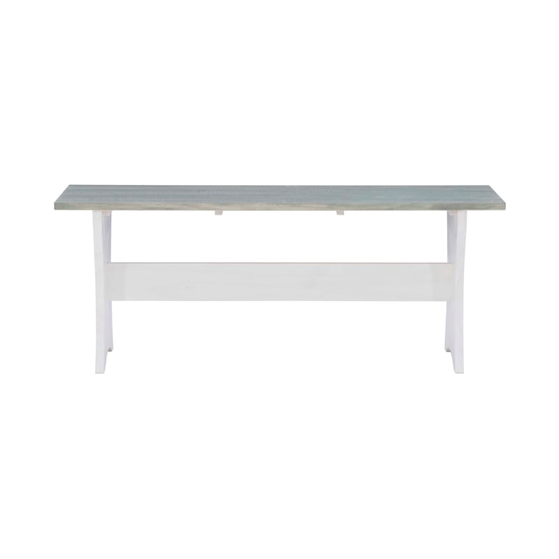 Riverbay Furniture Coastal Wood Corner Dining Nook in Gray