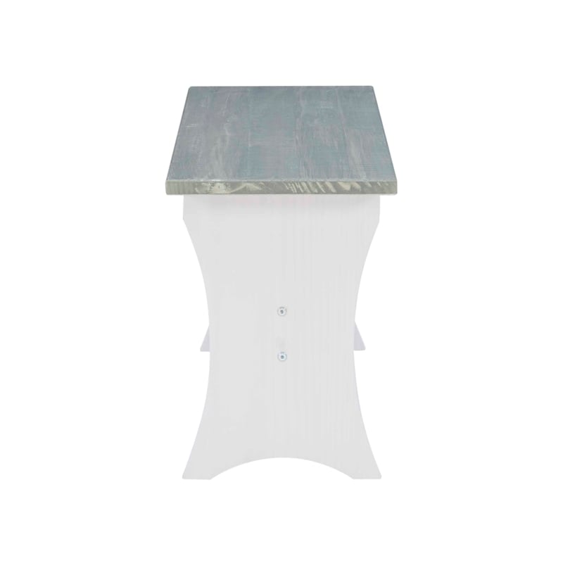 Riverbay Furniture Coastal Wood Corner Dining Nook in Gray