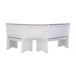 Riverbay Furniture Coastal Wood Corner Dining Nook in Gray