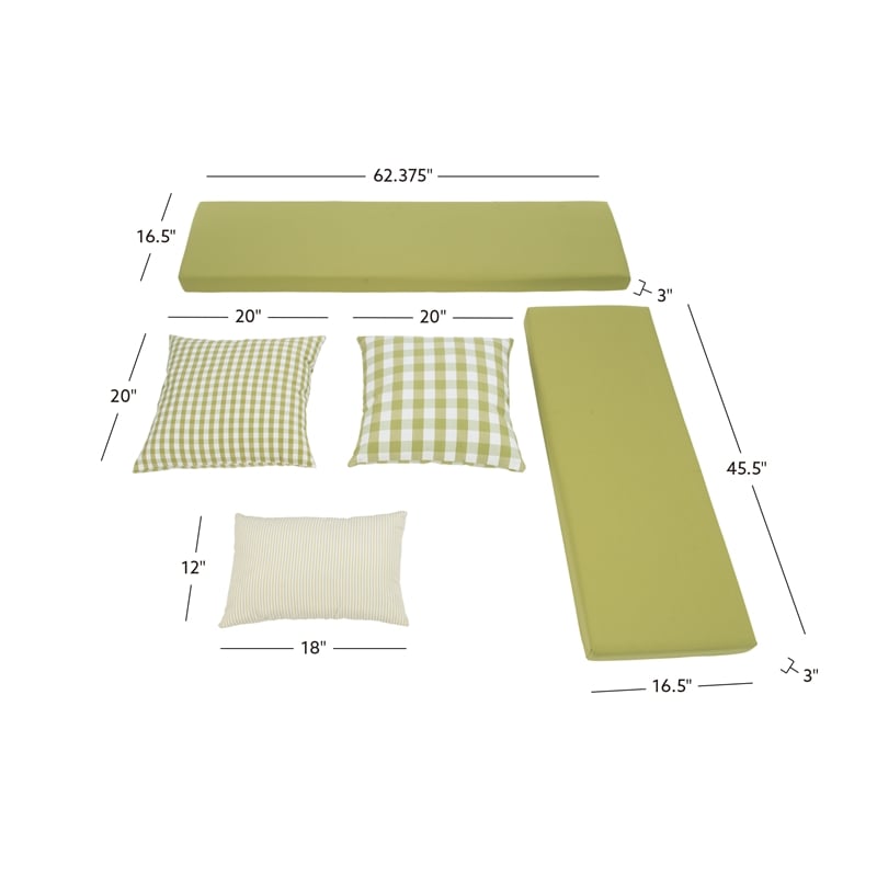 Riverbay Furniture Set of a Backless Breakfast Nook and 5 Piece Cushion/Pillow