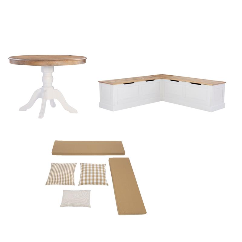 Riverbay Furniture Set of a Kitchen Nook & Dining Table & 5 Piece Cushion/Pillow