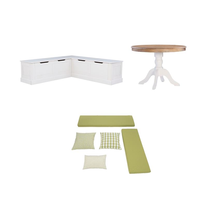 Riverbay Furniture Set of a Kitchen Nook & Dining Table & 5 Piece Cushion/Pillow