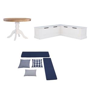 Riverbay Furniture Set of a Kitchen Nook & Dining Table & 5 Piece Cushion/Pillow