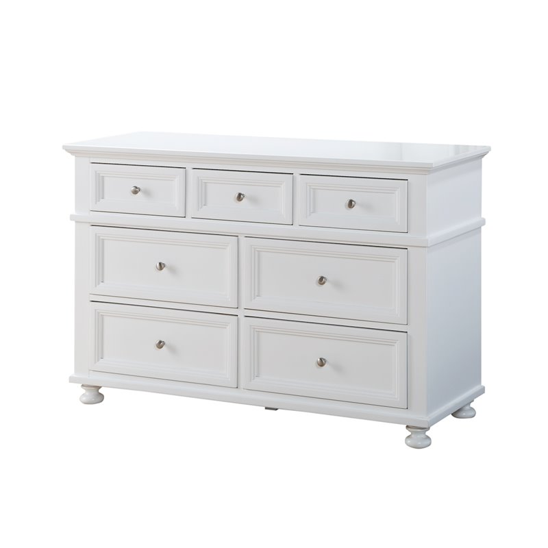 Building Blocks Ava 7 Drawer Double Dresser In White Ebay