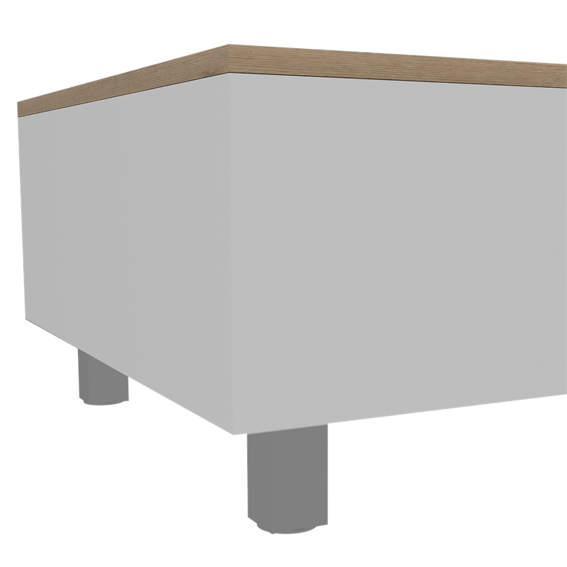 Carell Furniture Gambia Lift Top Coffee Table in White - Light Oak