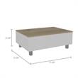 Carell Furniture Gambia Lift Top Coffee Table in White - Light Oak