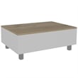Carell Furniture Gambia Lift Top Coffee Table in White - Light Oak