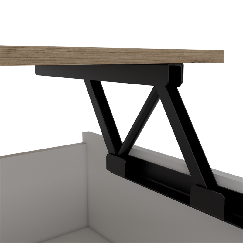 Carell Furniture Gambia Lift Top Coffee Table in White - Light Oak