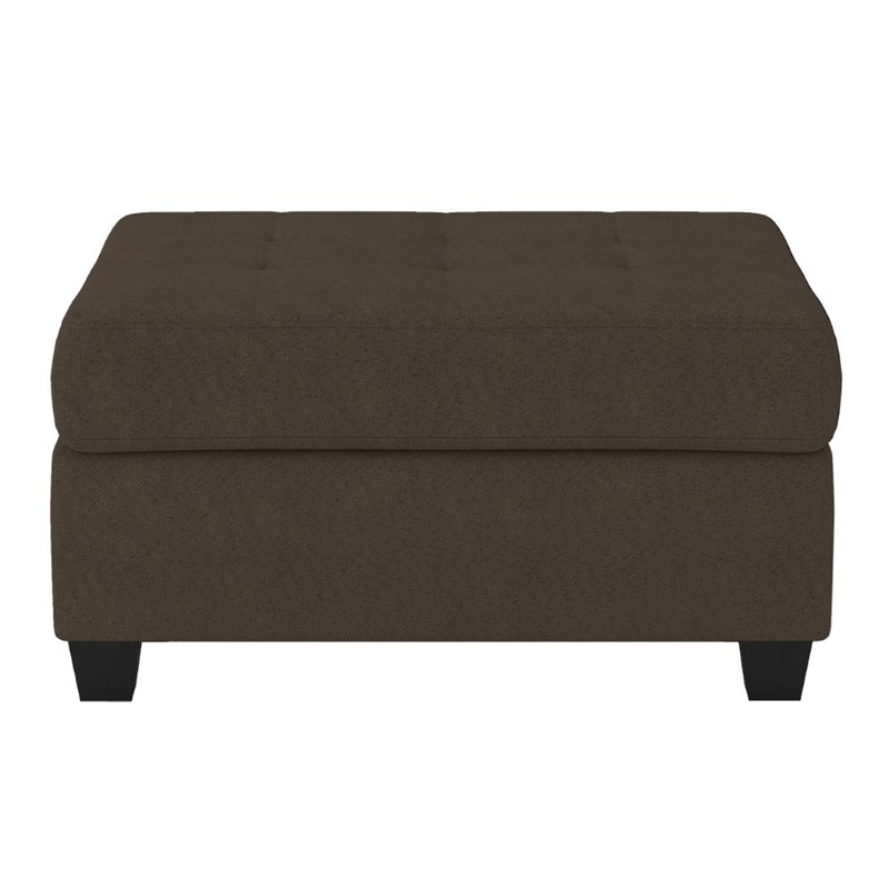 Carell Furniture Microfiber Ottoman with Storage in Chocolate