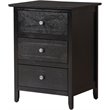 Carell Furniture Modern / Contemporary 3 Drawer Nightstand in Black
