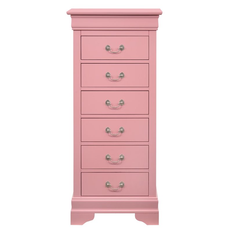 Carell Furniture Modern / Contemporary 7 Drawer Lingerie Chest in Pink