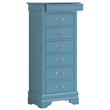 Carell Furniture Modern / Contemporary 7 Drawer Lingerie Chest in Teal
