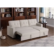 Carell Furniture Polyester Fabric Reversible Sleeper Sectional Sofa-Beige
