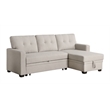 Carell Furniture Polyester Fabric Reversible Sleeper Sectional Sofa-Beige