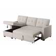 Carell Furniture Polyester Fabric Reversible Sleeper Sectional Sofa-Beige